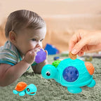 Sensory Balls Montessori Toys for Babies 6-12 Months, Baby Sensory Toys Turtle Toys Bright Color Textured Multi Soft Balls, BPA Free Ball for Toddlers 1-3 Teething Gifts