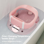 Baby Bath Seat for Babies 6 Months & Up - 360°Protection Bath Seats for Babies Sitting Up | Baby Infants Bath Chair with Temperature Alert & Cushion | Toddler Bath Seat Newborn Baby Bathtub Seat