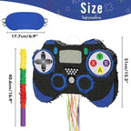 WERNNSAI Video Game Piñata - Game Controller Piñata Bundle with Blindfold and Bat for Boys Kids Piñata Gaming Theme Party Decoration Supplies Pull String Piñata for Birthday Party Celebration Blue