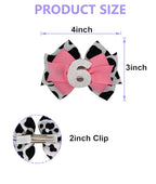 Sixth Birthday Hair Bow for Baby Girls 1 2 3 4 5 6 Years Sprinkle Decorations Party Hair Clip Accessories for Six 6th Birthday Glitter Cow Print