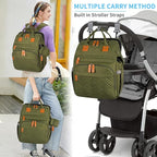 KABAQOO Diaper Bag Backpack with Detachable Changing Station, Large Capacity Baby Diaper Bags for Boys & Girls, Baby Registry Search Stuff & Shower Gifts, Newborn Essentials Must Haves, Army Green