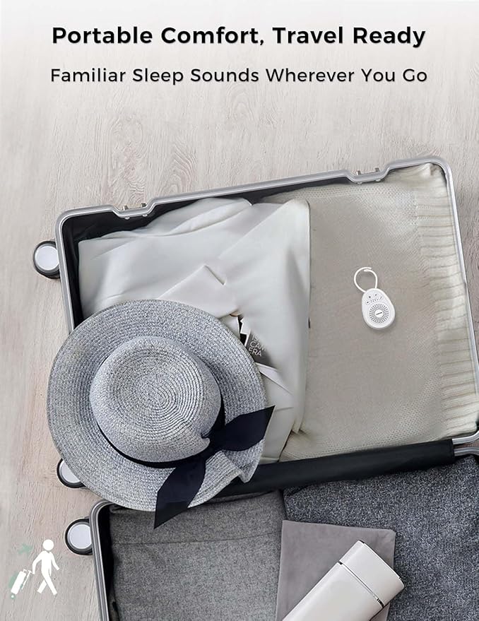 FOXFINE White Noise Machine, Portable Sound Machine with 30 Soothing Sounds, Timer, for Sleeping, Baby, Adults, Home & Travel, White