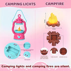 Camping Set Toys with Pop up Tent Pretend Play Indoor Outdoor Camping Playset,Christmas Birthday Gifts for Toddlers Kids Girls 3-5 Years Old