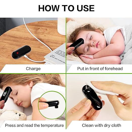 Rechargeable Infrared Forehead Thermometer for Kids - Baby Thermometer for Infants - Digital Thermometer for Adults and Kids - Baby Essentials Must Haves by HARIKA LIFE