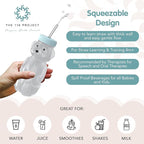 Honey Bear Straw Cup for Babies, 8oz Honey BearCup with Bottle Brush, 2-Pack Improved Lid Therapy Learning Honeybear Straw Cup for Baby, Blizzard & Creamsicle