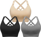 Angelhood Nursing Bras for Breastfeeding, Seamless Nursing Sports Bra Support Yoga Maternity Bras Pregnancy Sleep Bralette
