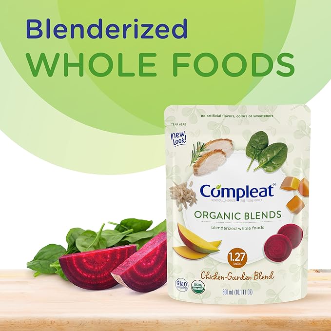 Nestle Compleat Organic Blends Oral Supplement Chicken-Garden 10.1 oz Pouch 24 Ct