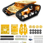 Tank Car Chassis with Encoder Motor, Shock Absorbing Robot Chassis Full-Metal Robotic Moving Platform Track for RaspberryPi Arduino Jetson Microb DIY Maker Smart Robot Car Learning Kit