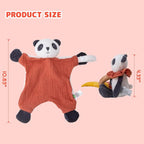 Organic Cotton Stuffed Animal Rattle Baby Toys, Organic Panda Cuddle Cloth & Organic Panda Activity Ring Plush Toy Set for Newborns Infant Boys Girls, 2 PCS