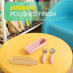 Toddler Utensils, Toddler Forks and Spoons, Baby Utensils Set with Storage Box for Self Feeding Safe, Dishwasher Safe (2 Set with Case)