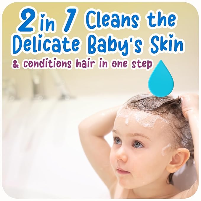 Ricitos de Oro 2-in-1 Baby Shampoo and Body Wash with Chamomile & Honey, Gentle Tear-Free Formula for Newborns & Toddlers, Sensitive Skin Care with Mild Scent, No Harsh Ingredients, 13.5 fl oz, 2-Pack