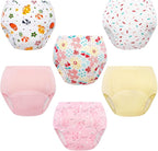 Baby Cotton Training Pants 6 Packs Toilet Training Underpants Absorbent Toddler Potty Training Underwear 2T-5T