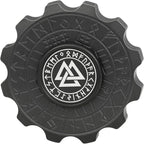 FREELOVE Metal Fidget Spinner, Viking Pirate Haptic Gyro, Heavy Stainless Steel Hand Spinning, Small Round Gear Fidget Block, Premium Bearing Silent Long Spinning for Adults Anxiety Cool, Black