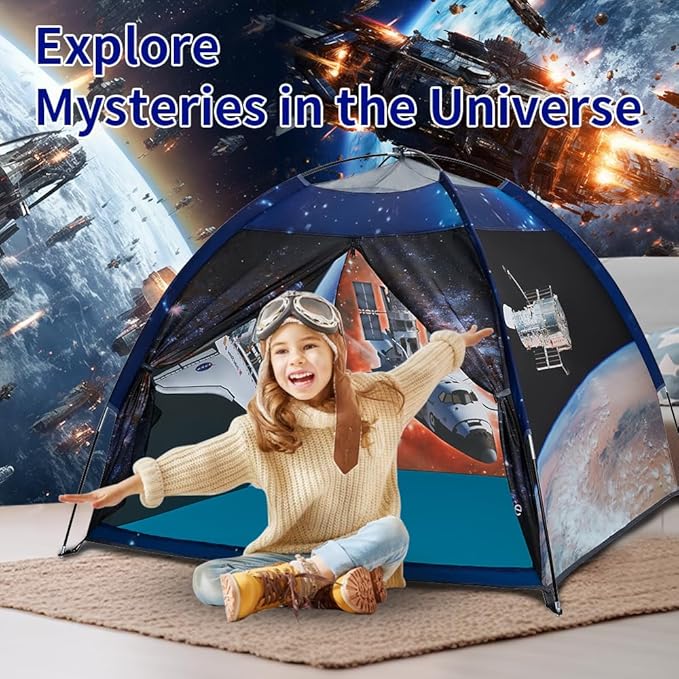 Play Tent for Boys and Girls- Space Shuttle Atlantis with Hubble Dome Tent for Kids Gift- ToddlerPop Up Tent Playhouse for Indoor Imaginative and Physical Play- 47" x 47" x 43 "