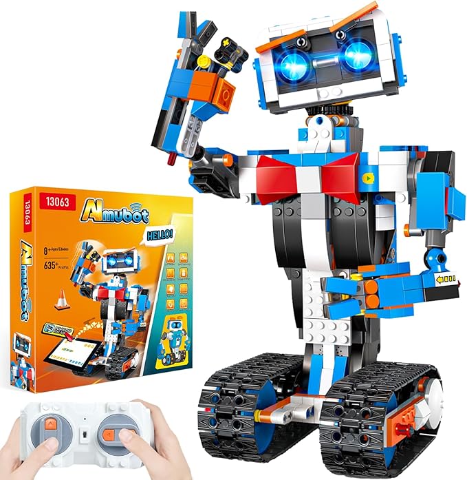 okk Robot Building Toys for Boys, STEM Projects for Kids Ages 8-12, Remote & APP Controlled Engineering Learning Educational Coding DIY Building Kit Rechargeable Robot Toy Gifts for Girls