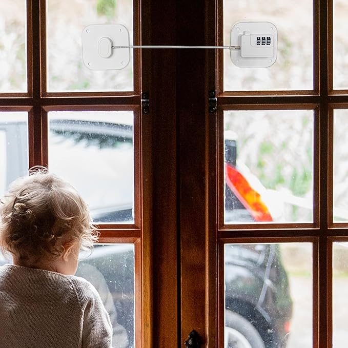 Refrigerator Lock,Combination Lock for Refrigerator Cabinets,Heavy Duty Fridge Lock,Child Safety Cabinet Locks,Easy Install No Keys Needed (White 2pcs)