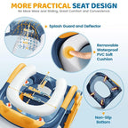 Orzbow 2-IN-1 Potty Training Seat with Step Stool, Height Adjustable Toilet Seat for Toddler, Potty Training with Splash Guard for Kids Boys Girls, Stability Ladder and Anti-Slip Pad, Yellow