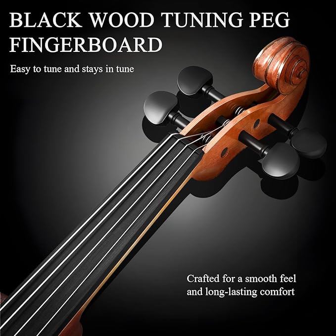 1/2 Violin Kit, Beginner Violin for Kids, Students, Complete Kids Violins Set with Case, Bow, Rosin, Ideal for Kids Violins Beginner Ages 5-9, Brown