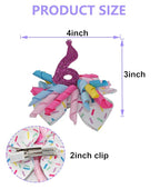 Sixth Birthday Hair Bow for Baby Girls 1 2 3 4 5 6 Years Sprinkle Decorations Party Hair Clip Accessories for Six 6th Birthday Glitter Colorful like Cupcake