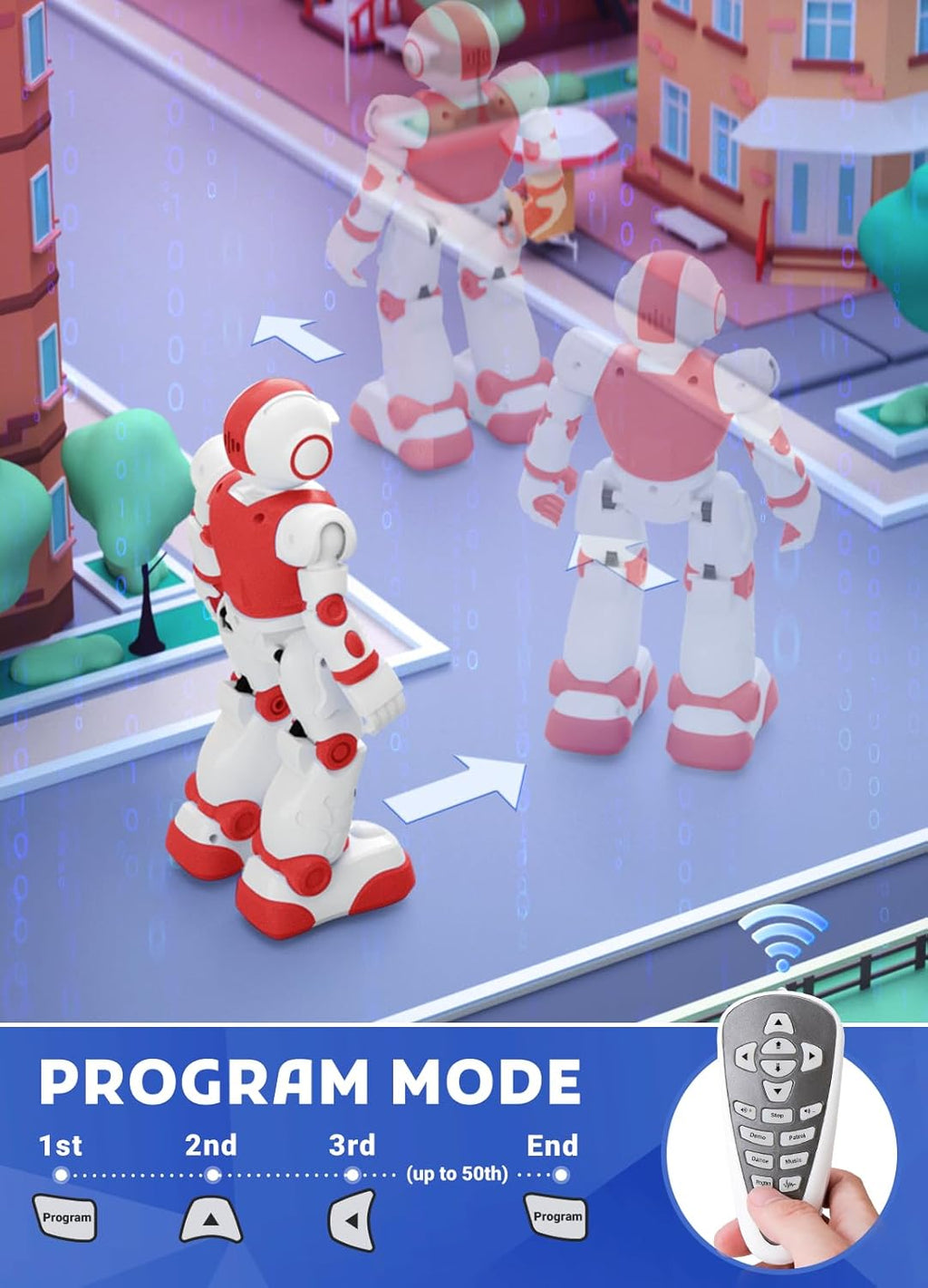 Robot Toys for Kids,Programmable Remote Control Smart Walking Dancing Robot Toy with Gesture & Sensing for Age 4 5 6 7 8 9 10 Year Old Boys for Birthday Present,Red