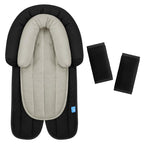 COOLBEBE Upgraded Babybody Support & Strap Covers Set for Newborn Infant Toddler - Extra Soft Breathable Car Seat Insert Cushion Pad, Perfect for Carseats, Strollers, Swing, Black
