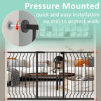 ALLAIBB White 40.55" Extra Tall Wide 76.77-84.65" Baby Gate Pressure Mounted Walk Through Child Kids Safety Toddler Tension Pet Dog Gates with Extension for Doorways Kitchen