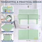 Bath Kneeler and Elbow Rest Pad Set - Comfortable 1.5” Thick Baby Bath Kneeler Pads with Toys Organizer, Non-Slip Knee Arm Support Bathtub Mat, Quick-Drying Kneeling Pad for Baby Bath Time