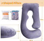 Chilling Home Pregnancy Pillow, U Shaped Full Body Maternity Pillow 58 inch, Pregnant Women Must Haves Pregnancy Pillows for Sleeping with Removable Cover