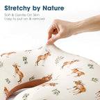 GRSSDER Reversible Nursing Pillow Cover, Ultra Soft Stretchy Minky Removable Nursing Covers Fitted for Breastfeeding Pillows Snug and Safe, Elk