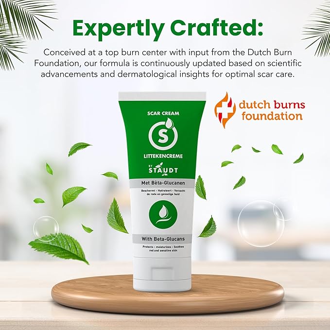 STAUDT Premium Scar Cream - 100 ml Value Size - Advanced Formula with Vitamin E, Honey, Hyaluronic Acid & Silicone - Intensive Healing of Old & New Scars, Surgical, Acne, Burns, Stretch Marks, Eczema