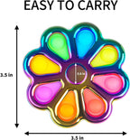 Metal Fidget Spinner, Push Popping Bubble Fidgets Sensory Toys, Party Favors for Kids 3-12, Toy for Adult Anxiety Relief, Gifts for Autistic Boys (Flower)