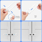 Vmaisi Baby Sliding Cabinet Locks - 4 Pack Adjustable U Shaped Child Safety Locks,Childproof Latches for Kitchen Bathroom Storage Cupboards Doors, Handles and Knobs White (4)