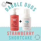 Dabble & Dollop Strawberry + Vanilla Body Wash & Shampoo – 3-in-1 Natural Bubble Bath for Kids, Made in USA, No Parabens or Sulfates, Vegan, Gluten-Free, Tear-Free (2-Pack)