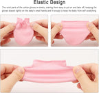 BQUBO Newborn Infant Toddler Mittens No Scratch Cotton Elastic Wrist Gloves Hypoallergenic for 0-6 Months Baby Boys Girls