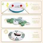 Baby Playpen - Adjustable Multi-Shape Wooden Play Yard, Portable Collapsible Activity Center with Baby Fence Play Area & Toys for Infants, Toddlers (57x57x24inch)