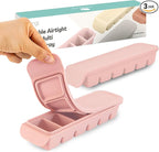 Silicone Freezer Trays with Lid, 1oz 6 Section - Leak Proof Silicone Freezer molds for Homemade Baby Food Breastmilk, Purees, Vegetables, Baby Food Jars Ice Tray with Lid BPA Free Pastel Pink