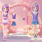 Yuzee Magnetic Dress Up Paper Dolls for Girls Ages 4-7 Princess Game Toys, Magnetic Doll Dress Up Kit Includes 1 Paper Doll and 33 Clothing Accessories with 3D City Building Mall, Girls Dress Up Game