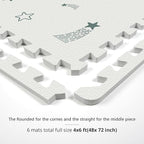 Baby Foam Play Mat, PIGLOG 72x48 Baby Crawling Mat, Floor Mats for Kids for Infants with Interlocking Floor Tiles, Toddler Playmats for Indoor and Outdoor, Easy to Clean Playroom Mats, Meteor Shower