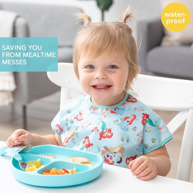 Bumkins Bibs - Toddler Bibs, Waterproof, Large for 1-3 Years, Short Sleeve