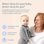 SleepingBaby Zipadee-Zip Transition Swaddle - Cozy Baby Swaddling Blanket with Zipper Convenience - Roomy Wearable Blanket for Easy Diaper Changes - 12-24 Month - Hall of Fame Grey Heather