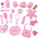 28 PCS Baby Doll Accessories Complete Car Set - Doll Feeding Pretend Playset for Kids, Girls with Magic Milk Bottles in a Storage Bag