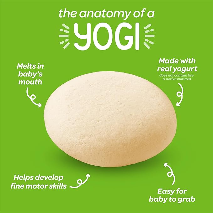 Happy Baby Organics Yogis Freeze-Dried Yogurt & Fruit Snacks, Banana & Mango, 1 Ounce Bag (Pack of 8) packaging may vary