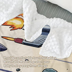 Personalized Baby Crib Bedding Set – Rocket Launch Theme Nursery Bedding Sets 3 Piece with Custom Name Blanket, Fitted Crib Sheet & Changing Pad Cover – Ideal Newborn Gift for Boys