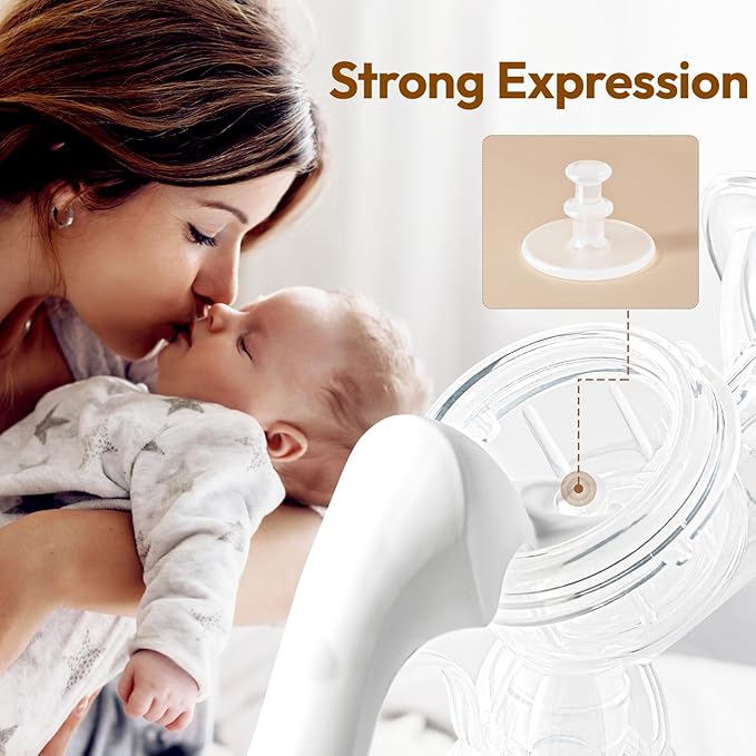 NCVI Manual Breast Pump for Breastfeeding Small Nipple, 20mm Silicone Soft Flange Single Hand Held Pump Breast Milk 4oz, BPA-Free with Two Kinds of Suction Adjusted Suitable for 17/18/19/20mm Nipples