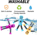 Random Telescopic Suction Cup Robot Toy, Pop Tubes Fidget Toys, Telescopic Sensory Toys for Anti Anxiety Girls Boys Toddlers Treasure Box Classroom Prizes Gifts Party Favor 3-8 8-12 (Multicolor 40PCS)