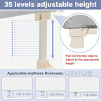 Ciilee Baby Bed Rail for Toddlers Portable Travel Kids Beds Guard Rails for Queen Bed Foldable Children Side Railing for Twin Beds Adjustable Bedrail Barandas para Camas de Niños（Grey,48in