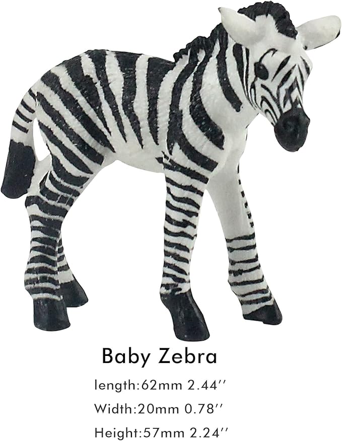 FUNSHOWCASE African Jungle Animals Toy Zebras Figure Realistic Plastic Figurine Playset Lot 2-Piece