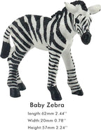 FUNSHOWCASE African Jungle Animals Toy Zebras Figure Realistic Plastic Figurine Playset Lot 2-Piece
