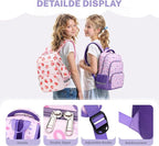 mygreen 3PCS Kids Backpack Set - Waterproof Bookbag with Lunch Box for Girls Ages 3-12, Adorable Cartoon Prints for School & Outdoor Use Green Mermaid