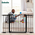 Babelio Baby Gate for Doorways and Stairs, 29-48" Auto Close Dog Gate, Easy-Install Pressure Mounted Satey Door, No Drilling Safety Gate for Child and Pets, 2 Pack, Black